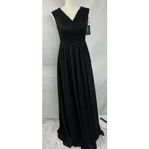 Miusol Women's Casual Deep V Neck Sleeveless Maxi Dress, Black, M3801R Sz. Small